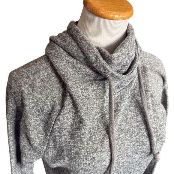 Womens Derek Heart Cowl Neck Gray Heathered Pullover Sweatshirt - Sz S - Picture 2 of 2
